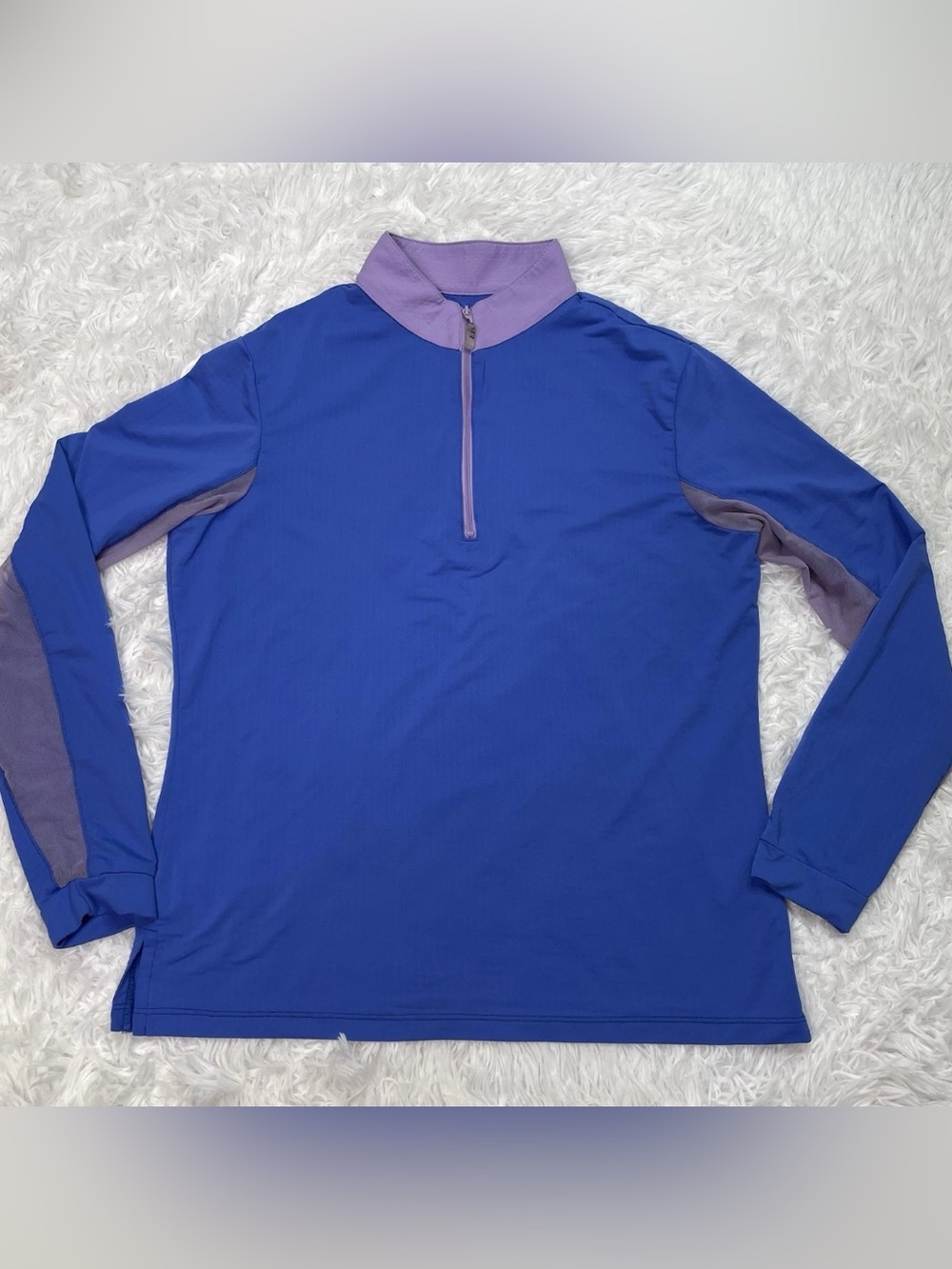 EIS Cool Sun Shirt Women’s Size Large 1/4 Zip Equestrian Long Sleeve Blue Purple